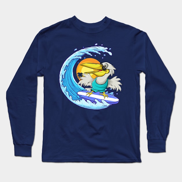 Pelican Surfing Long Sleeve T-Shirt by BDAZ